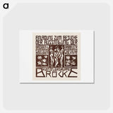アートポストカード-Invitation to an Exhibition of the Artists Group Brücke - エルンスト ルートヴィヒ キルヒナー Postcard.
