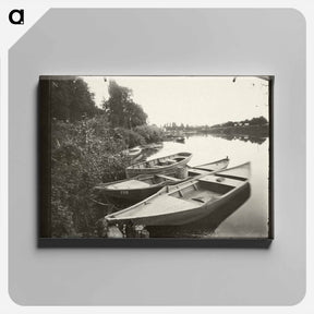 アートパネル-Riverscape with Boats
 - ウジェーヌ アジェ Canvas.
