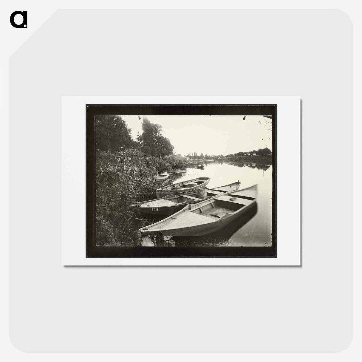 アートポストカード-Riverscape with Boats
 - ウジェーヌ アジェ Postcard.