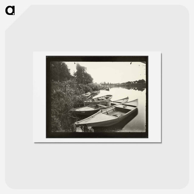 アートポストカード-Riverscape with Boats
 - ウジェーヌ アジェ Postcard.