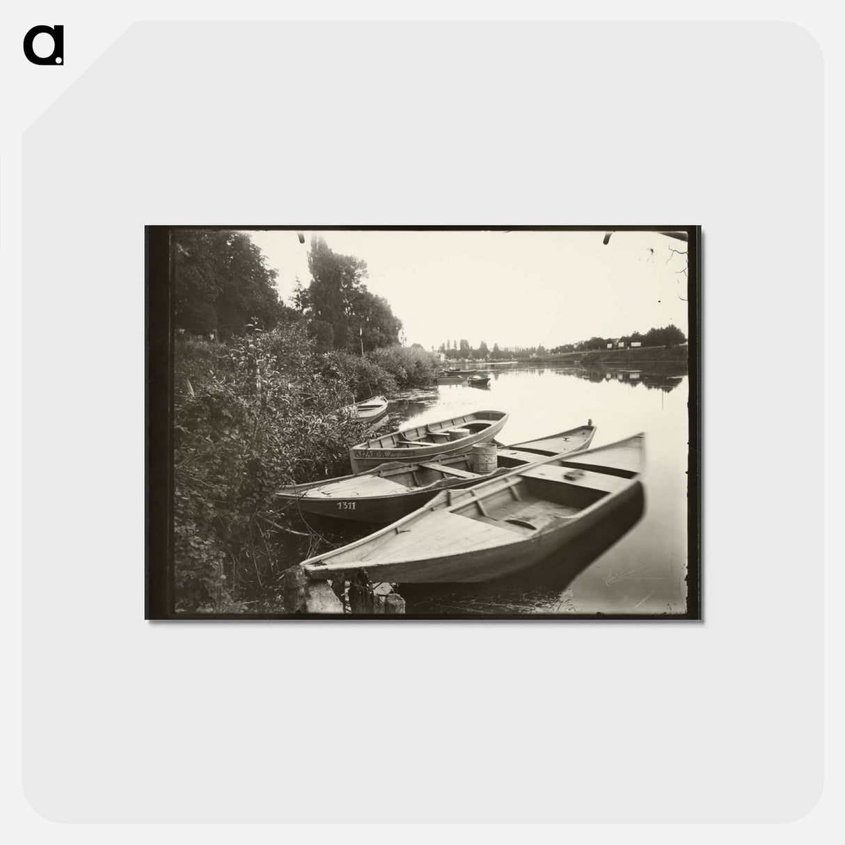 アートポストカード-Riverscape with Boats
 - ウジェーヌ アジェ Postcard.