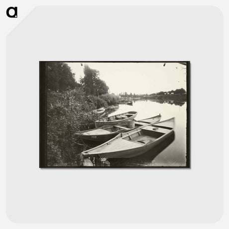 アートポストカード-Riverscape with Boats
 - ウジェーヌ アジェ Postcard.