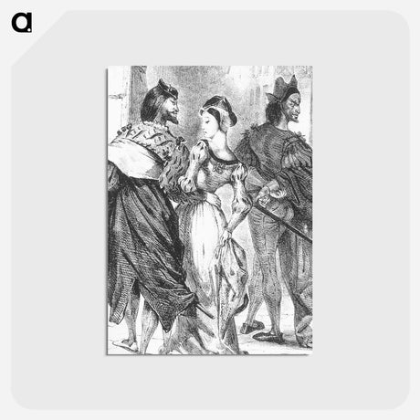 アートポストカード-Faust meeting Marguerite - ウジェーヌ ドラクロワ Postcard.