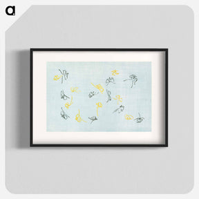 アートポスター-Abstract butterfly - 神坂 雪佳 Poster.
