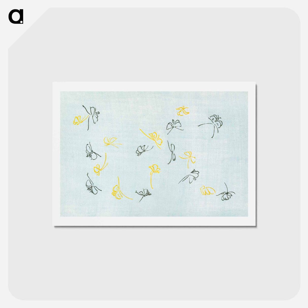 アートポストカード-Abstract butterfly - 神坂 雪佳 Postcard.