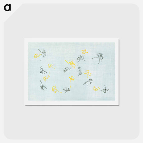 アートポストカード-Abstract butterfly - 神坂 雪佳 Postcard.