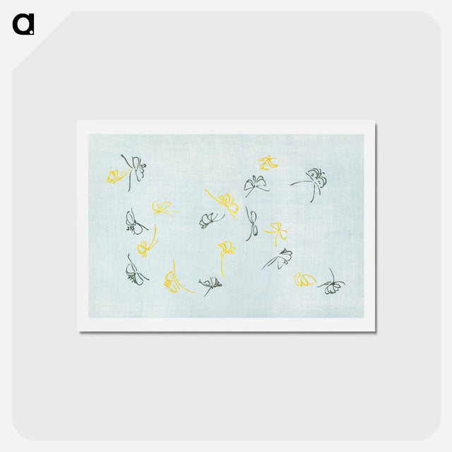アートポストカード-Abstract butterfly - 神坂 雪佳 Postcard.