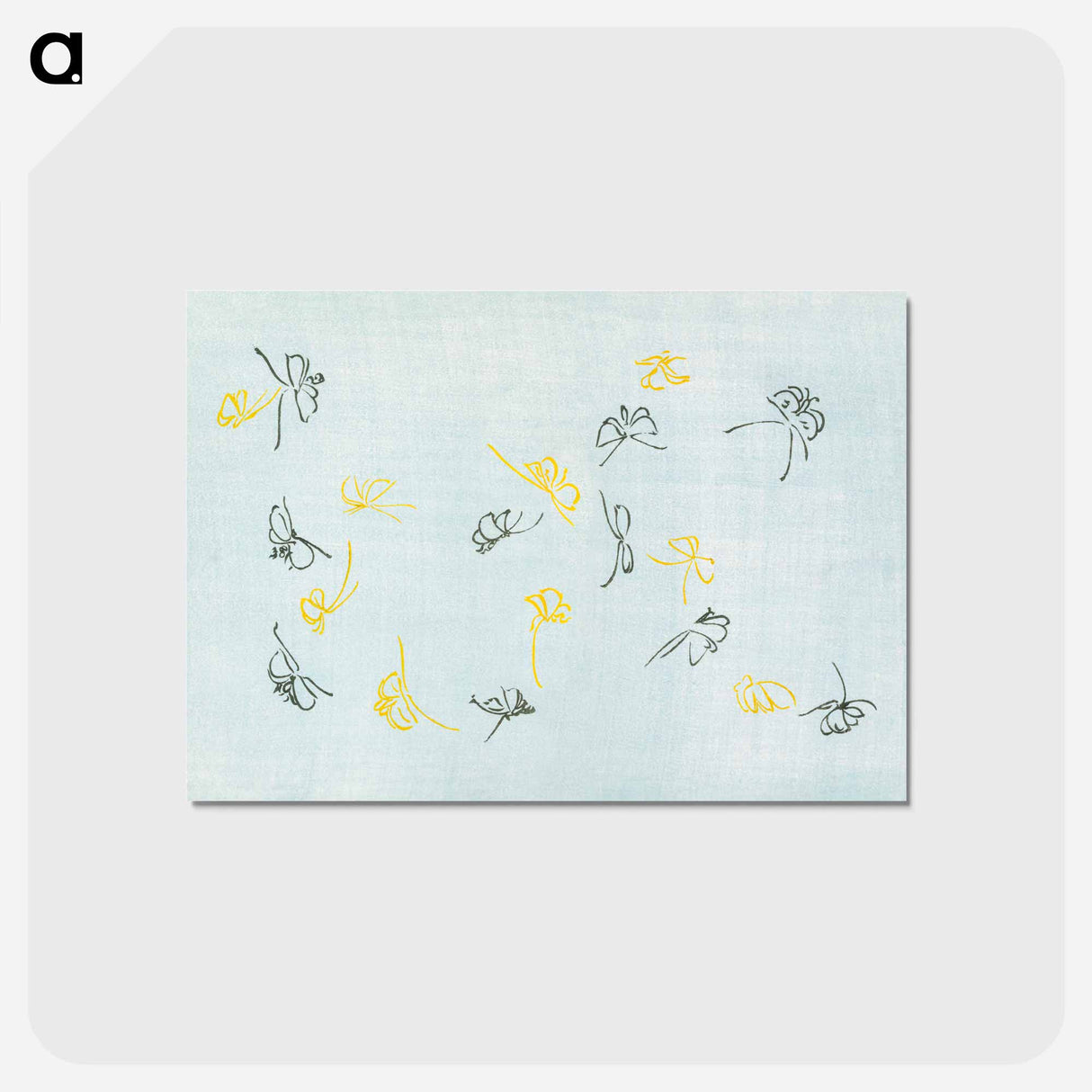 アートポストカード-Abstract butterfly - 神坂 雪佳 Postcard.