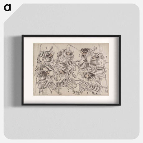 アートポスター-Katsushika Hokusai’s samurai, Album of Sketches - 葛飾 北斎 Poster.