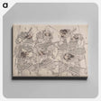 アートパネル-Katsushika Hokusai’s samurai, Album of Sketches - 葛飾 北斎 Canvas.
