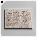 アートパネル-Katsushika Hokusai’s samurai, Album of Sketches - 葛飾 北斎 Canvas.