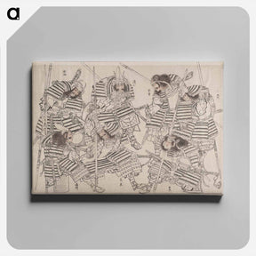 アートパネル-Katsushika Hokusai’s samurai, Album of Sketches - 葛飾 北斎 Canvas.