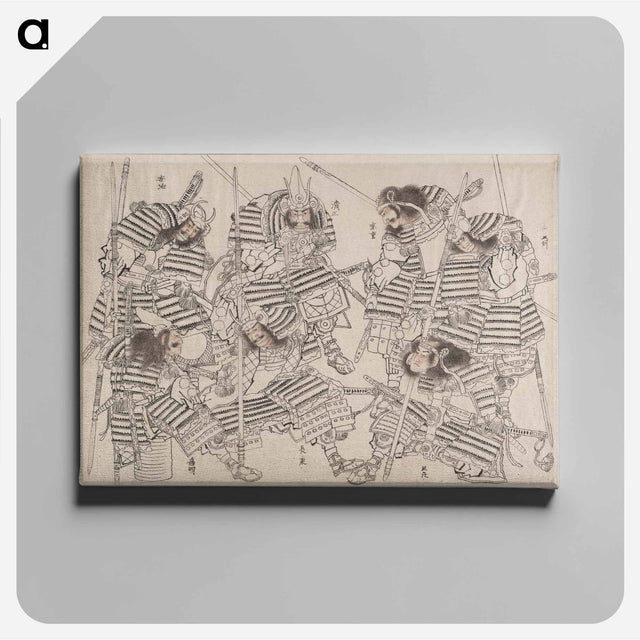 アートパネル-Katsushika Hokusai’s samurai, Album of Sketches - 葛飾 北斎 Canvas.