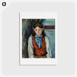 アートポストカード-Boy in a Red Vest - ポール セザンヌ Postcard.