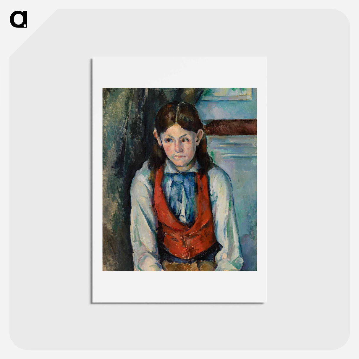 アートポストカード-Boy in a Red Vest - ポール セザンヌ Postcard.