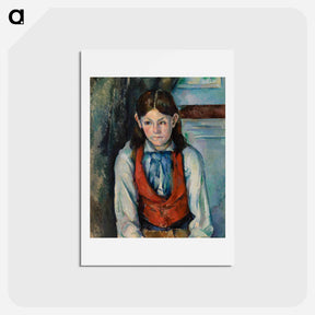 アートポストカード-Boy in a Red Vest - ポール セザンヌ Postcard.