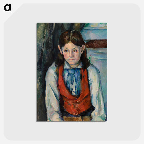 アートポストカード-Boy in a Red Vest - ポール セザンヌ Postcard.