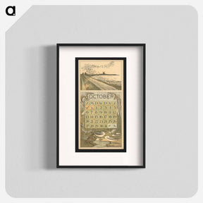 アートポスター-Kalenderblad voor oktober met trekvogels langs een dijk en meeuwen by Theo van Hoytema - テオ ヴァン ホイテマ Poster.