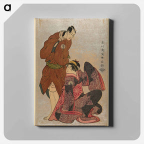 アートパネル-Bando Hikosaburō III in the Role of Obi-ya Chōeimon and Iwai Hanshirō IV in the Role of Shinano-ya Ohan - 東洲斎 写楽 Canvas.