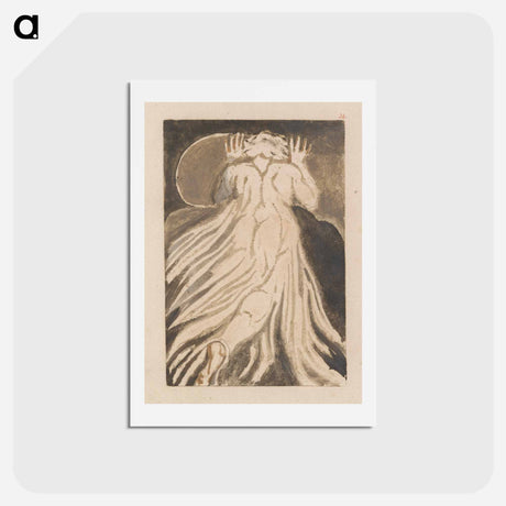 アートポストカード-The First Book of Urizen, Plate 28 (Bentley 27) - ウィリアム ブレイク Postcard.
