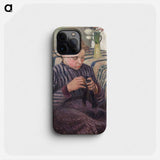 Woman Mending - Camille Pissarro Phone Case.