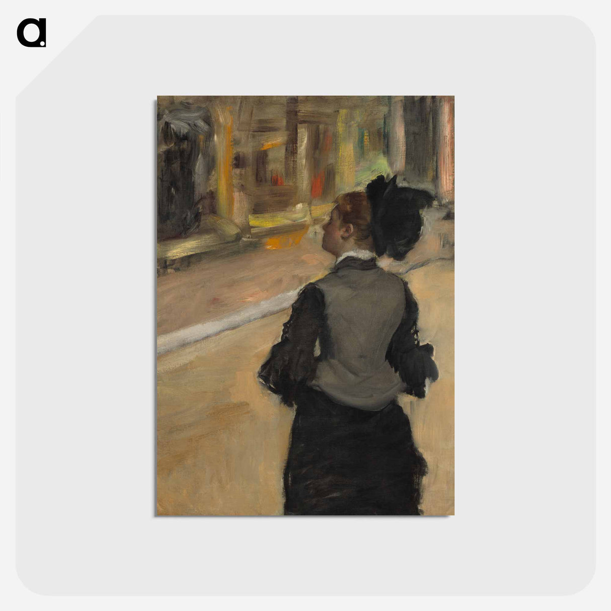 アートポストカード-Woman Viewed from Behind (Visit to a Museum) - エドガー ドガ Postcard.