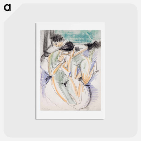 アートポストカード-Two Nudes - エルンスト ルートヴィヒ キルヒナー Postcard.