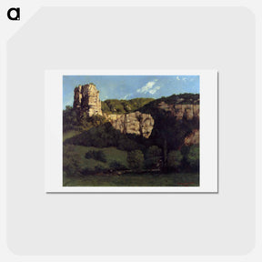 アートポストカード-Landscape Bald Rock in the Valley of Ornans - ギュスターヴ クールベ Postcard.