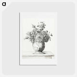アートポストカード-Flowers in a vase - ジャン ベルナール Postcard.