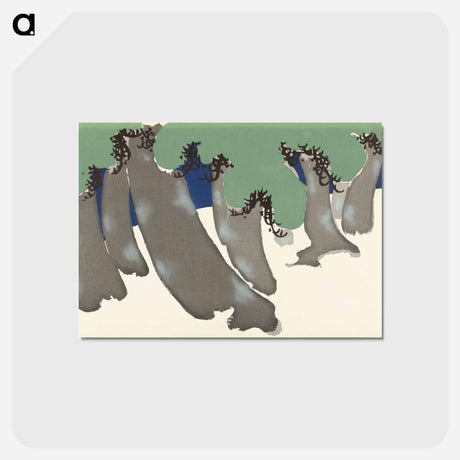 アートポストカード-Pine trees - 神坂 雪佳 Postcard.