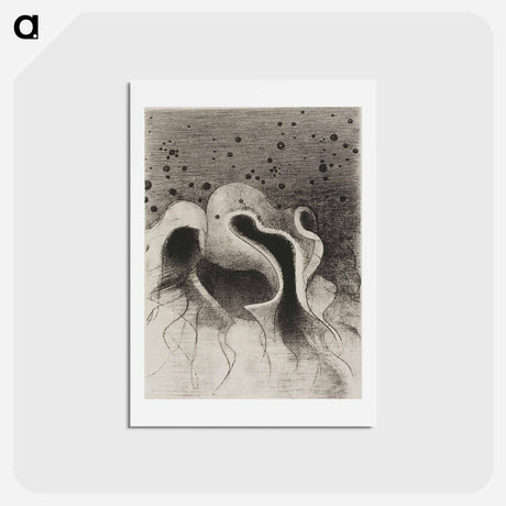 アートポストカード-The Beasts of the Sea, Round Like Leather Bottles - オディロン ルドン Postcard.