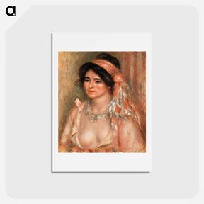 アートポストカード-Woman with Black Hair - ピエール オーギュスト ルノワール Postcard.
