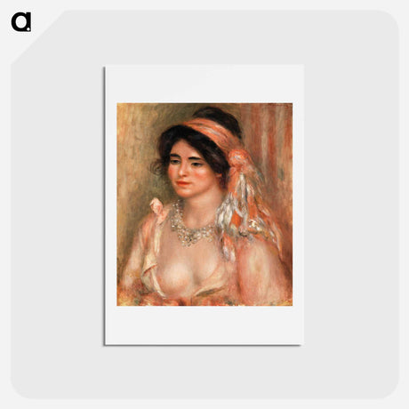 アートポストカード-Woman with Black Hair - ピエール オーギュスト ルノワール Postcard.