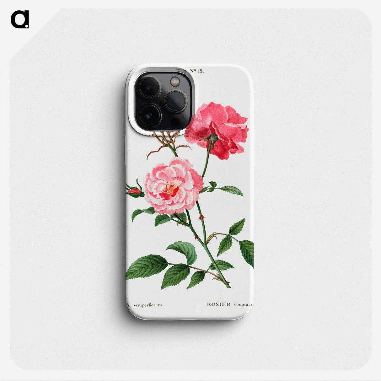 Ever-blowing rose - Pierre Joseph Redouté Phone Case.