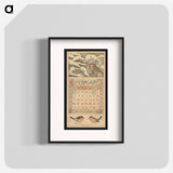 Kalenderblad voor februari 1913 met een roodborstje op een besneeuwde boomtak - Theo van Hoytema Poster.