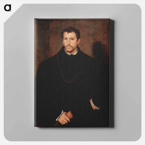 アートパネル-Portrait of a Young Man (The young Englishman) - ティツィアーノ ヴェチェッリオ Canvas.