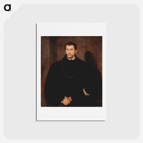 アートポストカード-Portrait of a Young Man (The young Englishman) - ティツィアーノ ヴェチェッリオ Postcard.