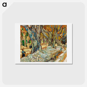 アートポストカード-The Large Plane Trees (Road Menders at Saint-Rémy) - フィンセント ファン ゴッホ Postcard.