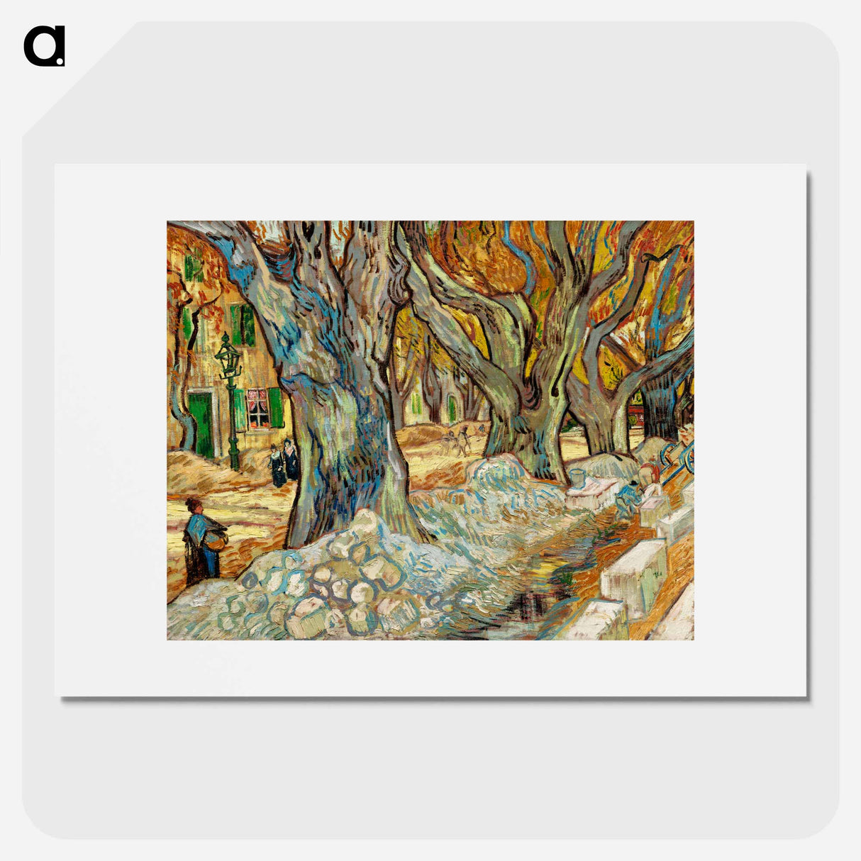 The Large Plane Trees (Road Menders at Saint-Rémy) - Vincent van Gogh Poster.