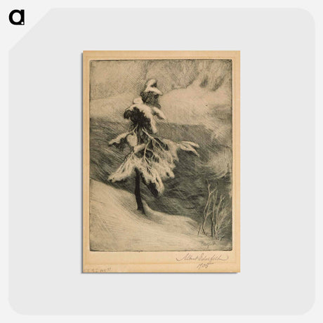 アートポストカード-Imatra rapids in winter - アルバート エーデルフェルト Postcard.