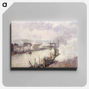 アートパネル-Steamboats in the Port of Rouen - カミーユ ピサロ Canvas.