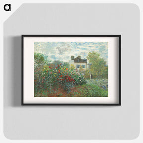 アートポスター-The Artist's Garden in Argenteuil, A Corner of the Garden with Dahlias - クロード モネ Poster.