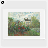 The Artist's Garden in Argenteuil, A Corner of the Garden with Dahlias - クロード モネ Poster.