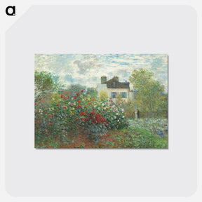 アートポストカード-The Artist's Garden in Argenteuil, A Corner of the Garden with Dahlias - クロード モネ Postcard.