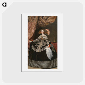 アートポストカード-Portrait of Queen Mariana of Austria - ディエゴ ベラスケス Postcard.