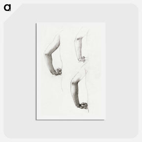 アートポストカード-Studies of an Arm and Hands - エドワード バーン ジョーンズ Postcard.