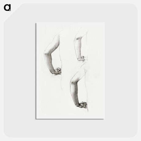アートポストカード-Studies of an Arm and Hands - エドワード バーン ジョーンズ Postcard.