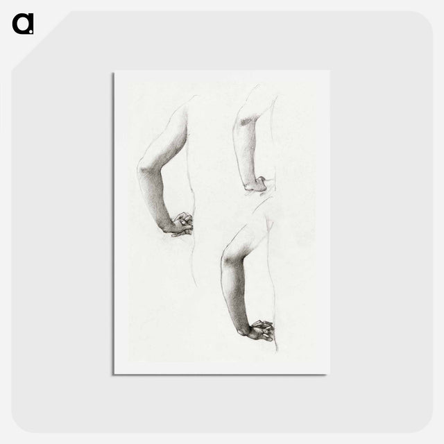 アートポストカード-Studies of an Arm and Hands - エドワード バーン ジョーンズ Postcard.