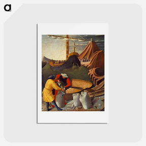 アートポストカード-The Story of St. Nicholas. St. Nicholas saves the ship (detail) - フラ アンジェリコ Postcard.
