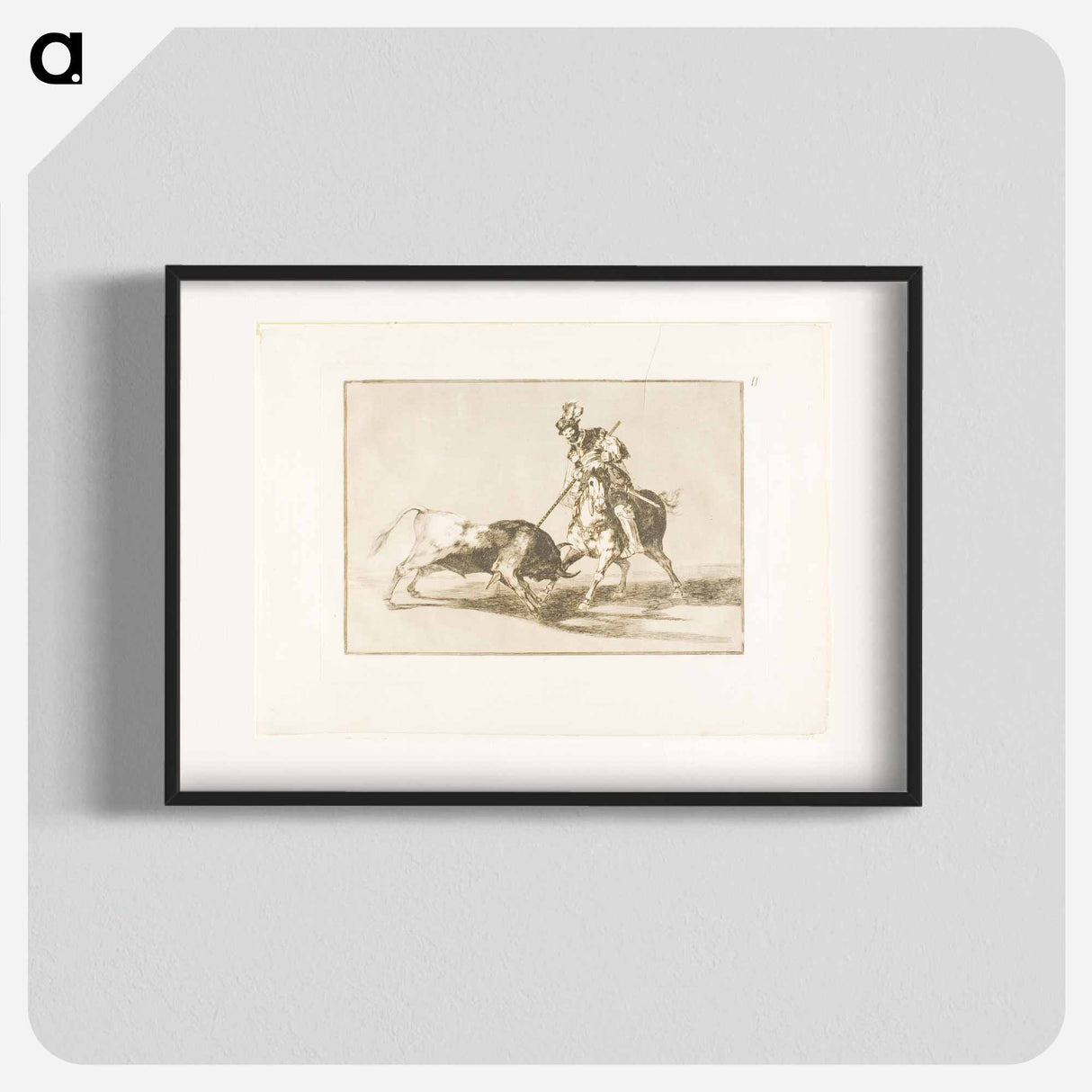 The Cid Campeador spearing another bull - Francisco de Goya Poster.